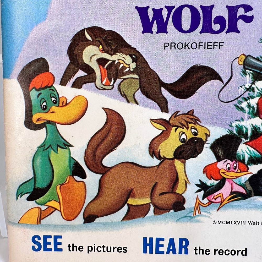 Peter and the Wolf Prokofieff Walt Disney Vinyl Record & 24page Book 1968 33LPR - Picture 9 of 16